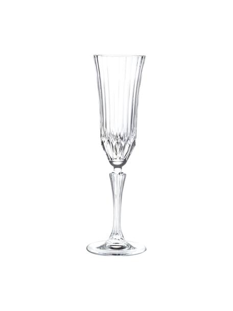 Kristallen champagneglazen Adagio met reliëf, 6 stuks, Kristalglas, Transparant, Ø 8 x H 25 cm