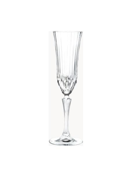 Kristallen champagneglazen Adagio met reliëf, 6 stuks, Kristalglas, Transparant, Ø 8 x H 25 cm, 180 ml