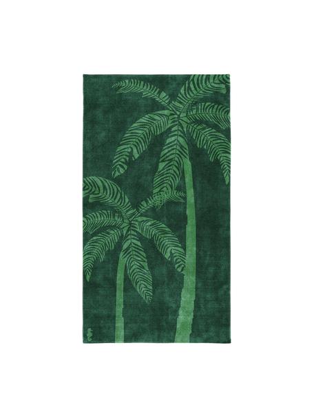Plážová osuška s motívom paliem Las Palmas, Odtiene zelenej, Š 100 x D 180 cm