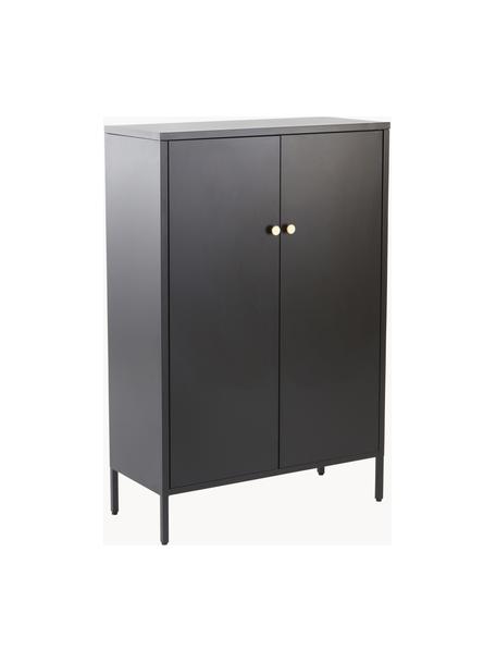Schuhschrank Insee aus Metall, Stahl, pulverbeschichtet, Schwarz, B 80 x H 120 cm