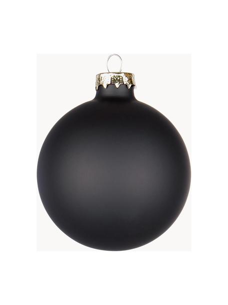 Weihnachtskugeln Ball, verschiedene Setgrößen, Glas, Schwarz, matt, Ø 8 x H 8 cm, 12 Stück