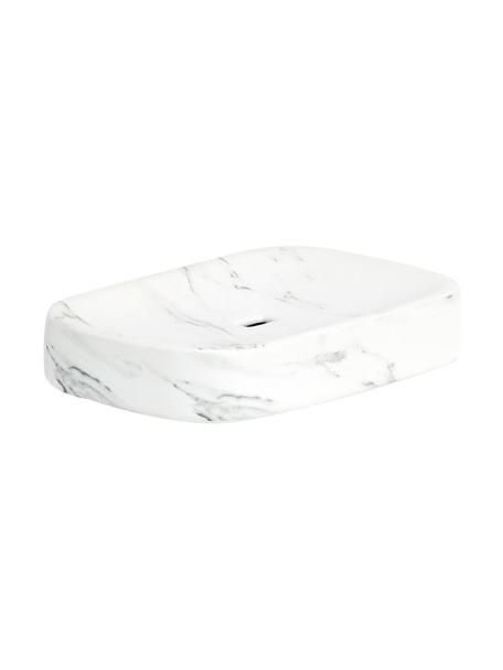 Porte-savon céramique Marble, Céramique, Blanc, larg. 13 x haut. 2 cm