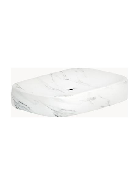 Seifenschale Marble aus Keramik, Keramik, Weiss, marmoriert, B 13 x H 2 cm