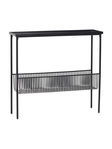 Consola de metal Eyrie, Metal recubierto, Negro, An 100 x Al 93 cm