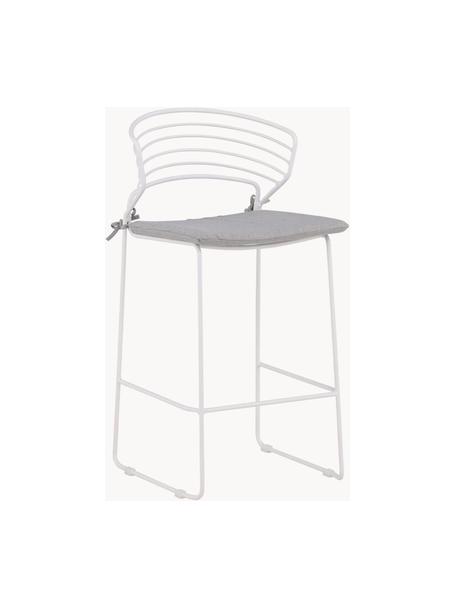 Sgabello da bar in metallo Milano, Bianco, grigio chiaro, Larg. 47 x Alt. 94 cm