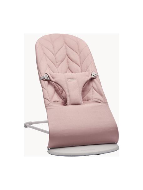 Gesteppte Babywippe Bliss, Bezug: 65 % Polyester (recycelt), Gestell: 79 % Metall, 21 % Kunstst, Hellrosa, B 35 x T 56 cm