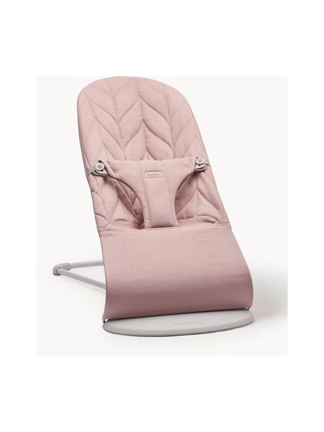 Gesteppte Babywippe Bliss, Bezug: 65 % Polyester (recycelt), Gestell: 79 % Metall, 21 % Kunstst, Hellrosa, B 35 x T 56 cm