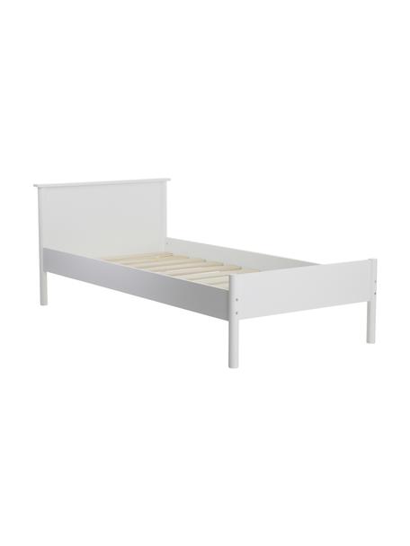 Cama infantil de madera Girona, 90 x 200 cm, Tablero de fibras de densidad media (MDF), madera y madera contrachapada, Blanco, An 90 x L 200 cm