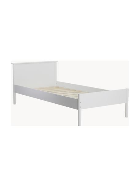 Lit en bois pour enfant Girona, MDF (panneau en fibres de bois à densité moyenne), bois et contreplaqué, Blanc, 90 x 200 cm