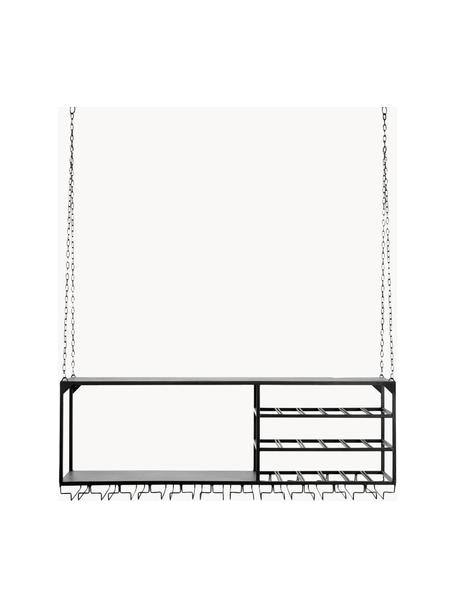 Étagère suspendue faite à la main Loft, Acier, revêtement par poudre, Noir, larg. 120 x haut. 43 cm