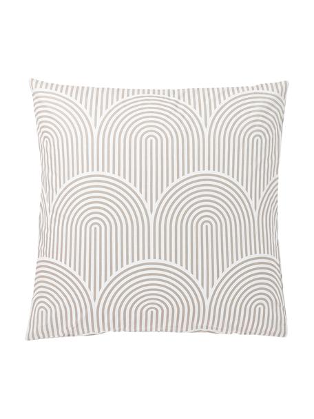 Baumwoll-Kopfkissenbezug Arcs, Webart: Renforcé Fadendichte 144 , Beige, Weiss, B 65 x L 65 cm