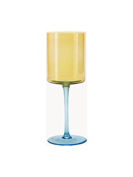 Weingläser Lilly, 2 Stück, Glas, Gelb, Hellblau, Ø 9 x H 24 cm, 430 ml
