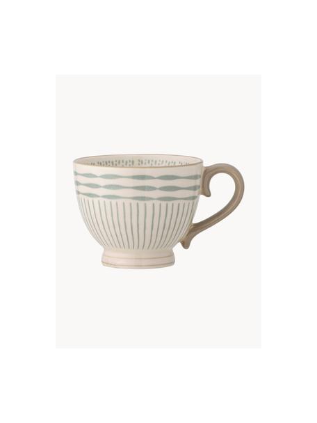 Handgefertigte Tasse Maple, Steingut, Salbeigrün, Hellbeige, Ø 11 x H 9 cm, 420 ml