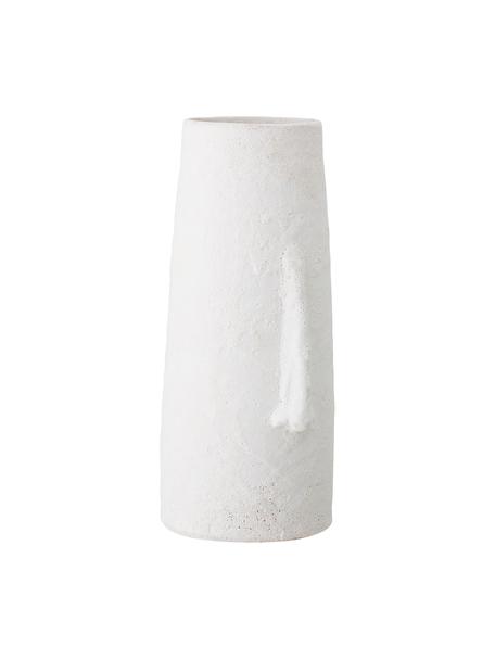 Grand vase décoratif en terre cuite Nose, Terre cuite, Blanc, larg. 20 x haut. 40 cm