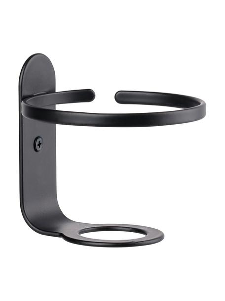 Wandbevestiging voor tandenborstelbeker Ume, Gecoat staal, Zwart, Ø 9 x H 9 cm