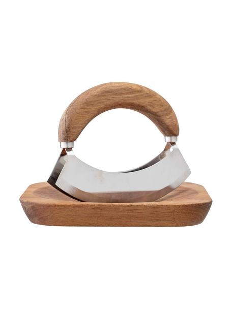 Set de cuchillas para picar Cut, 2 pzas., Madera de acacia, acero inoxidable, Madera de acacia, plateado, Set de diferentes tamaños