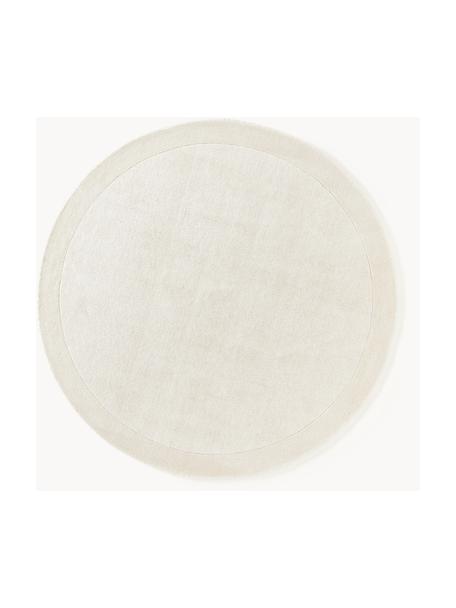 Runder Kurzflor-Teppich Kari, 100 % Polyester, GRS-zertifiziert, Cremeweiß, Ø 150 cm (Größe M)