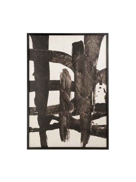 Gerahmter Kunstdruck Abstract, Rahmen: Tannenholz, Mitteldichte , Schwarz, Weiß, 110 x 157 cm
