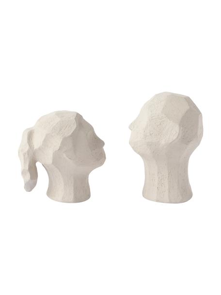 Set d'objets décoratifs en béton Limeston, 2 élém., Béton, Blanc crème, Lot de différentes tailles