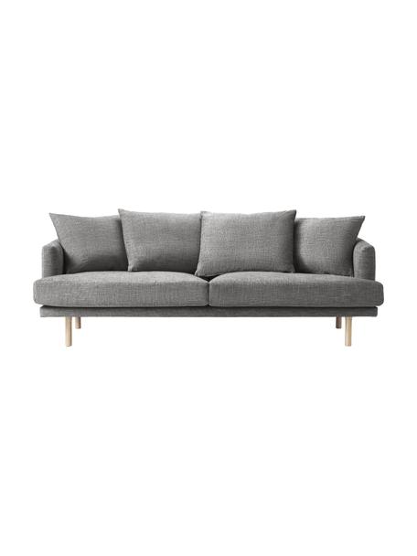 Divano 2 posti Adrian, Rivestimento: 47% viscosa, 23% cotone, , Struttura: compensato, Piedini: legno di quercia oliato, Tessuto grigio scuro, Larg. 214 x Alt. 79 cm