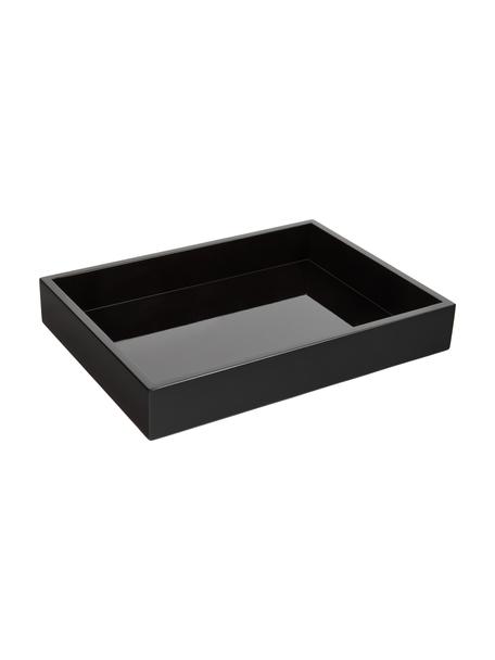 Plateau haute brillance Hayley, Noir, larg. 24 x long. 33 cm