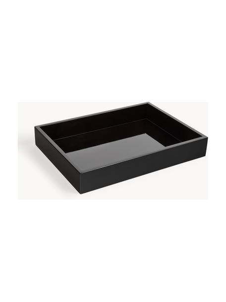 Plateau haute brillance Hayley, Noir, larg. 33 x prof. 24 cm