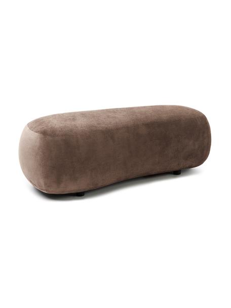 Pouf canapé haricot Alba, Tissu brun, larg. 130 x prof. 62 cm