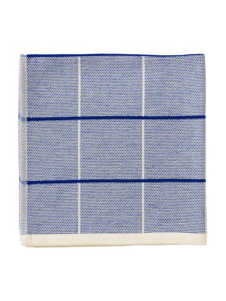 Ręcznik kuchenny z bawełny Herman, 2 szt., 100% bawełna, Biały, ciemny niebieski, jasny niebieski, S 50 x D 50 cm