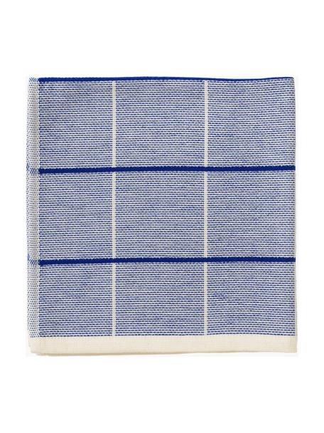 Bavlněné pruhované utěrky Herman, 2 ks, 100 % bavlna, Bílá, tmavě modrá, světle modrá, Š 50 cm, D 50 cm