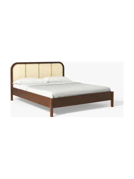Dřevěná postel s čelem z vídeňské pleteniny Jones, Dubové dřevo, Š 160 cm, D 200 cm