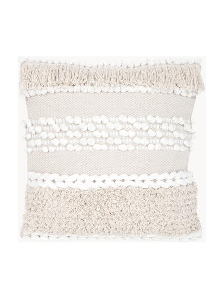 Copricuscino Anoki, 80% cotone, 20% poliestere, Bianco, bianco crema, Larg. 45 x Lung. 45 cm