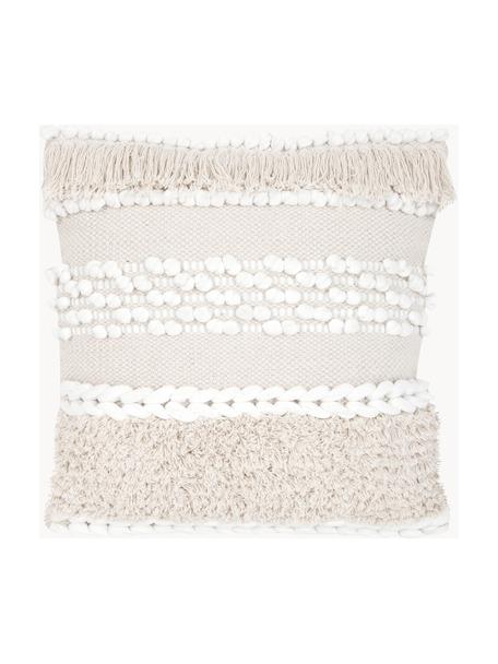 Kissenhülle Anoki, 80% Baumwolle, 20% Polyester, Weiß, Cremeweiß, B 45 x L 45 cm