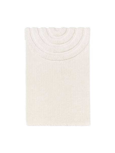 Alfombra de pelo largo texturizada Rubbie, Parte superior: microfibra (100% poliéste, Reverso: 55% poliéster, 45% algodó, Blanco crema, An 120 x L 180 cm (Tamaño S)