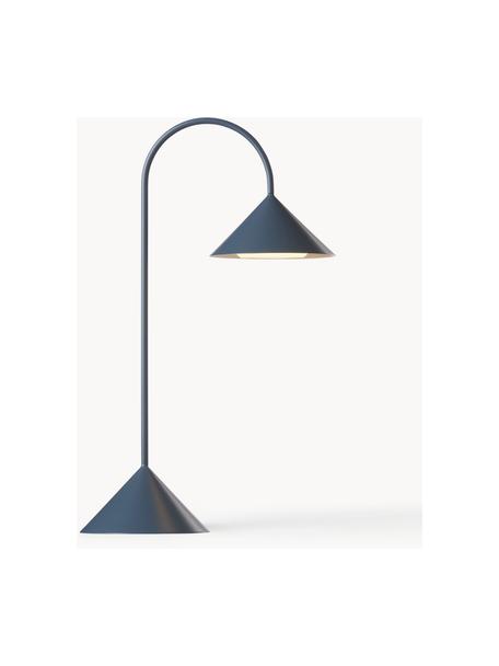 Přenosná exteriérová stolní LED lampa Grasp, stmívatelná, Šedomodrá, matná, Š 30 cm, V 47 cm