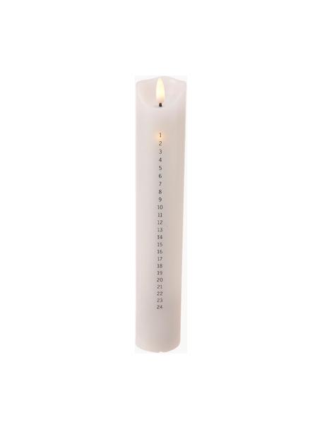 Vela de Adviento LED Nina, a pilas con temporizador, Cera, Blanco, negro, Ø 5 x Al 25 cm