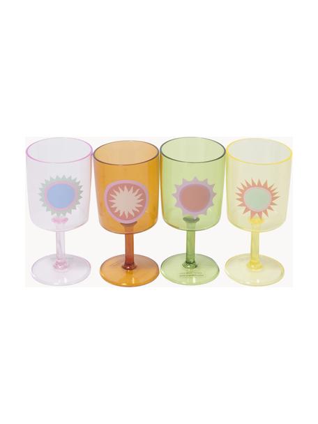 Set di 4 bicchieri da vino Rio Sun, Plastica, Multicolore semi trasparente, Ø 7 x Alt. 14 cm, 250 ml