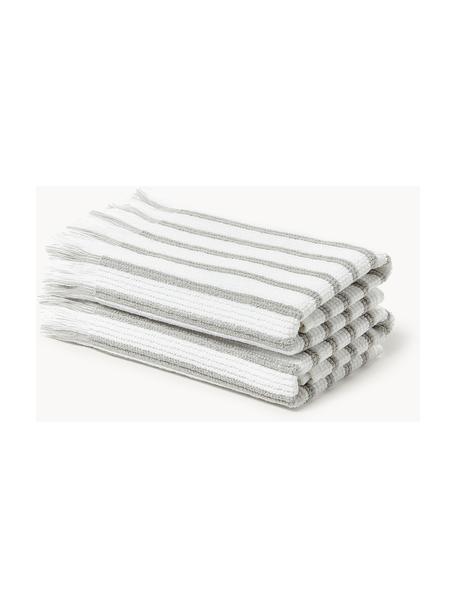 Asciugamano in varie misure Irma, Bianco, grigio chiaro, Asciugamano per ospiti XS, Larg. 30 x Lung. 30 cm, 2 pz