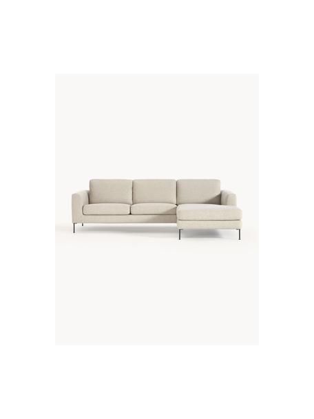 Canapé d'angle 3 places Cucita, Tissu beige clair, larg. 262 x prof. 163 cm, méridienne à gauche