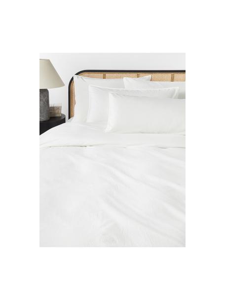 Funda nórdica de percal lavado Debbie, Blanco, Cama 180/200 cm (260 x 240 cm)