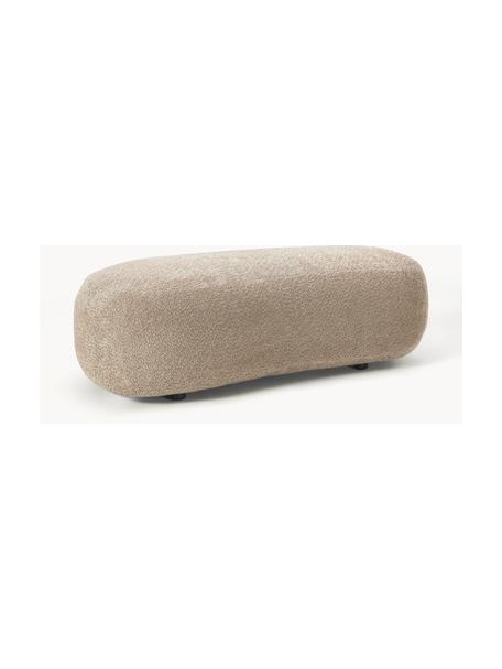 Pouf XL en peluche-bouclette Alba, Peluche-bouclette beige, larg. 130 x prof. 62 cm