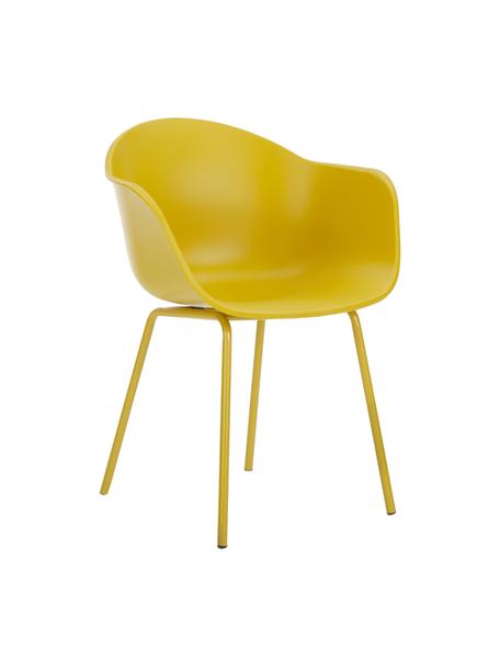 Stolička z umelej hmoty s opierkami Claire, Žltá, Š 60 x H 54 cm
