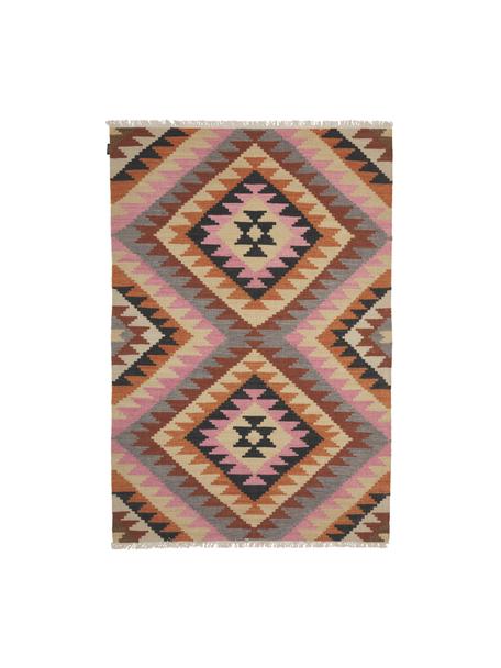 Handgeweven Kelim vloerkleed Zenda van wol, 100% wol, Meerkleurig, B 120 x L 180 cm (maat S)