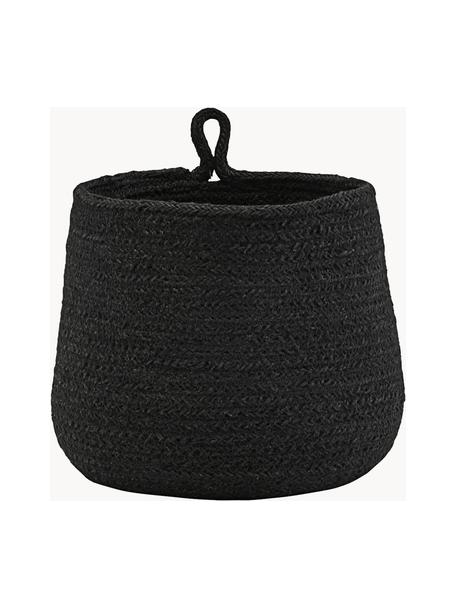 Panier de rangement en jute Hang, Jute, Noir, Ø 18 x haut. 16 cm