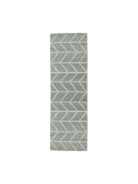 Hochflor-Läufer Cera, Flor: 100% Polypropylen, Grau, Cremeweiß, B 80 x L 250 cm