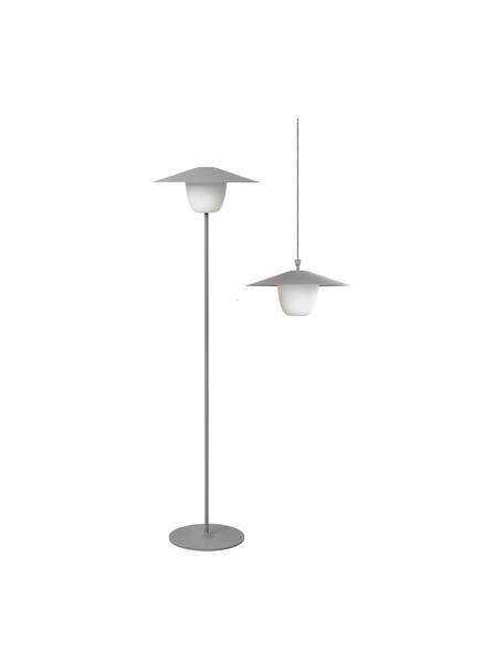 Mobiele dimbare outdoor lamp Ani om op te hangen of te zetten, Lampenkap: aluminium, Lampvoet: gecoat aluminium, Grijs, Ø 34 x H 121 cm