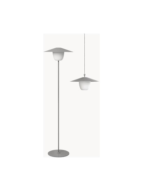 Mobiele dimbare LED outdoor lamp Ani om op te hangen of te zetten, Lampenkap: aluminium, Lampvoet: gecoat aluminium, Grijs, wit, Ø 34 x H 121 cm