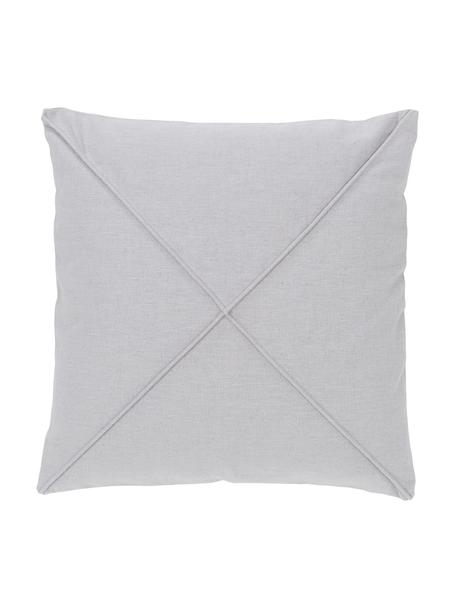 Leinen-Kissenhülle Darla mit Strukturmuster, 51 % Leinen, 49 % Baumwolle, Grau, B 45 x L 45 cm