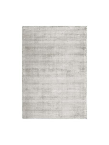 Handgeweven viscose vloerkleed Jane, Onderzijde: 100% katoen Het in dit pr, Greige, B 80 x L 150 cm (maat XS)