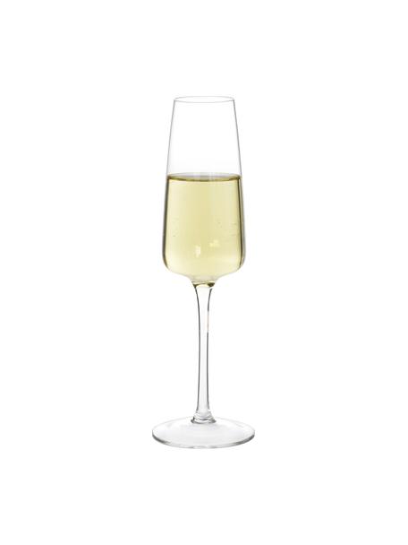 Mondgeblazen champagneglazen Ellery, 4 stuks, Glas, Transparant, Ø 7 x H 23 cm