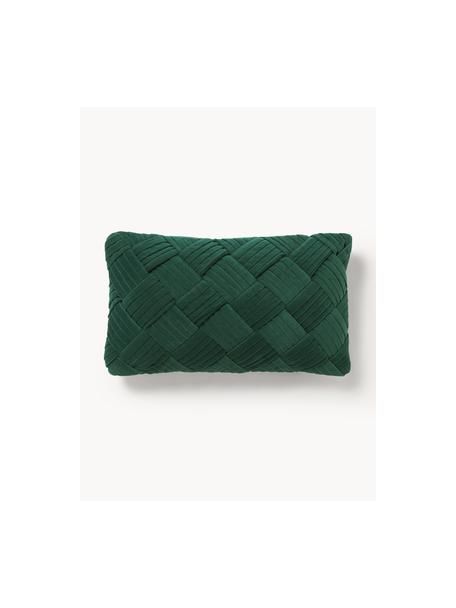 Poszewka na poduszkę z aksamitu Sina, Aksamit (100% bawełna), Ciemny zielony, S 30 x D 50 cm